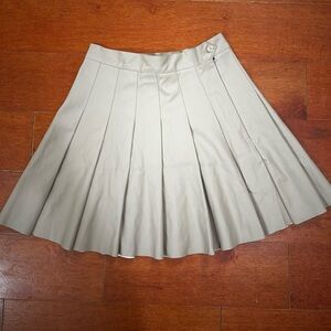 Kendall and Kylie taupe nwt pleated faux leather mini skirt
